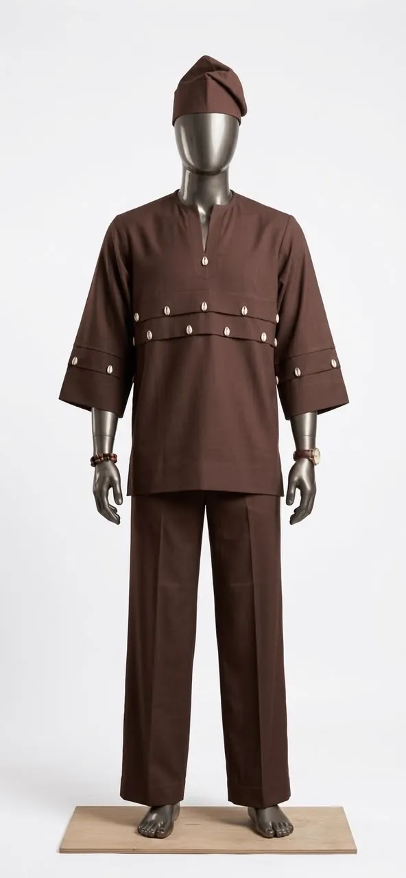Cowrie tunic set, brown